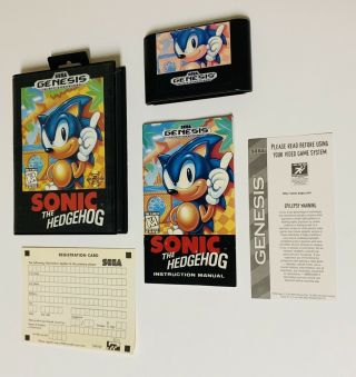 Rare Sonic The Hedgehog Sega Genesis Complete Cib 1996 Esrb K - A Rating