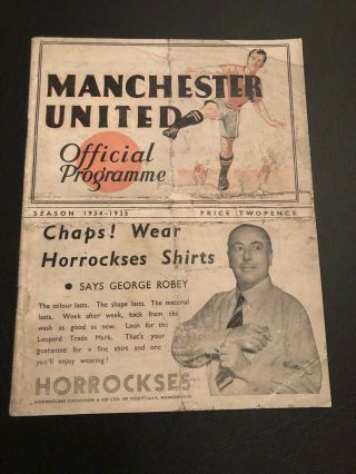 Manchester United V Swansea Town Div 2 Programme Sept 29th 1934.  Extremely Rare