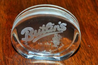 Vintage Butlins Holiday Camp Glass Paper Weight.  1950s / 1960s,  Rare