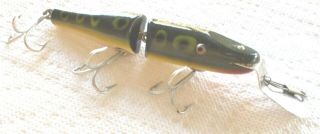 Vintage Creek Chub Wood Jointed Deep Pikie In Rare Special Frog Finish