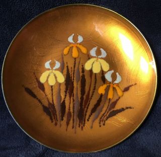 1960’s Margaret Johnson Mcm Wildweed Aspen Enamel On Copper Decorative Dish