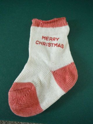 Antique Vintage Merry Christmas Holiday Tiny Sock/stocking Ornament - Unique