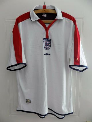 2003 Rare Retro Umbro England Retro Football Soccer Jersey Shirt Home L