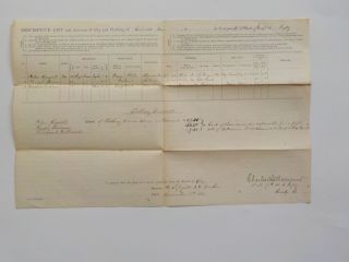 Civil War Document 1864 Ft.  Lafayette York Harbor 17th Infantry Antique 1 Nr