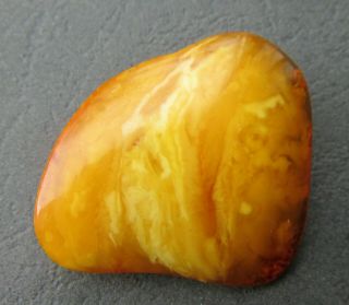 Antique Natural Butterscotch Egg Yolk Baltic Amber Brooch 9.  4g.