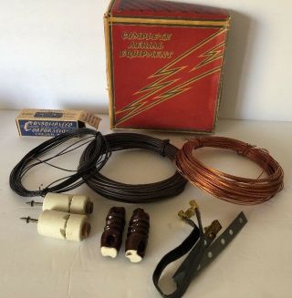 Antique Complete Aerial Equipment Kit 3101 Consolidated Wire And Associated Vtg