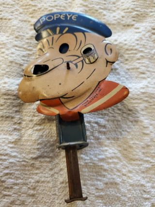 Vintage King Features Syndicate Tin Litho Popeye Spinner/sparkler Toy Rare Find