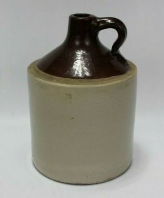 Vintage Antique Glazed Stoneware 1 Gallon Whiskey Jug Crock With Handle