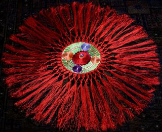 Antique Silk Hand Embroidered Matyo Round Embroidery 88cm 34.  64 "