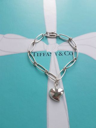 Authentic Rare Tiffany & Co Elsa Peretti Full Heart Oval Link Bracelet,