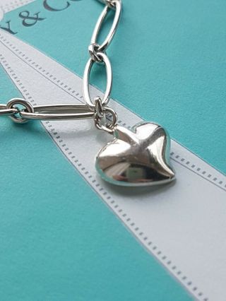 Authentic Rare Tiffany & Co Elsa Peretti Full Heart Oval Link Bracelet, 2