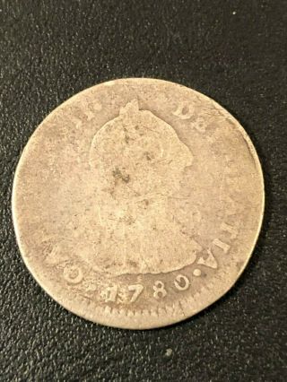 1780 Mexico 1 Reale Spanish Silver Coin Us Colonial Era Rare