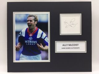 Rare Ally Mccoist Rangers Signed Photo Display,  Autograph Glasgow