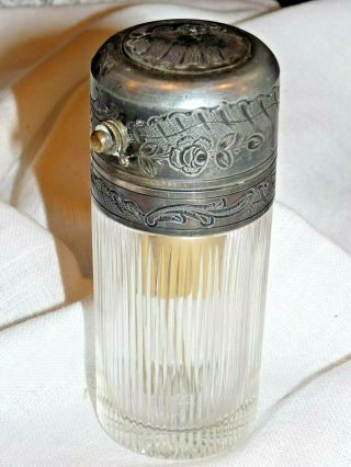 Art Deco Cut Crystal Theophilus Martin Perfume Piston Atomizer Signed