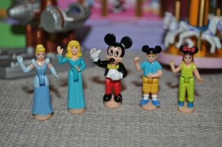 Rare VTG Polly Pocket Disney Magic Kingdom Train Castle Bluebird & 5 figures 2