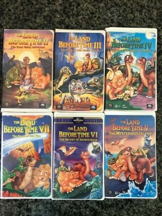 The Land Before Time 2,  3,  4,  5,  6 & 7 (1994 - 2000) Rare Vhs - Clamshell,