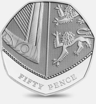 Rare 50p Fifty Pence Coin Shield Of Royal Arms 2008 - 2019 Circulated