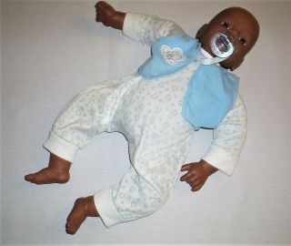 Vintage Cititoy Black African American Baby Doll Thumb Sucker & Has Bottle