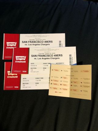 San Francisco 49ers Vs Los Angeles Chargers Ticket Stub 8/30/2018 Rare