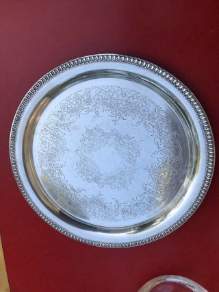 Vintage Wilcox International Silver Co.  14 " Silver Plated Serving Tray Platter