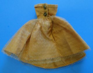 Vintage Barbie 1960 ' s Uneeda Miss Suzette Gold Sparkle Taffeta/Silk? Dress - VGC 2