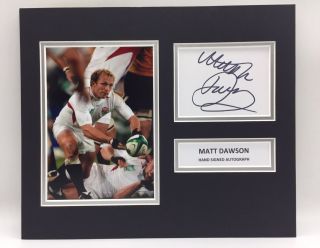 Rare Matt Dawson England Rugby Signed Photo Display,  Autograph 2003 Rwc