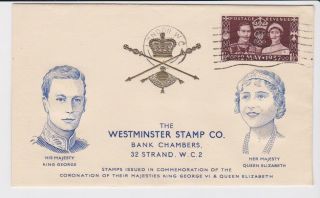 Gb Stamps Rare First Day Cover 1937 Kgvi Coronation London Westminster Display