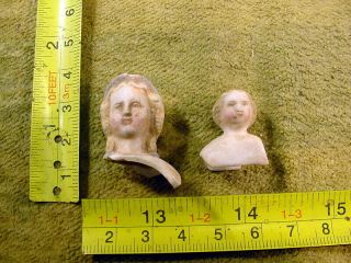 2 X Excavated Lovely Painted Vintage Victorian Doll Head Kister Age 1860 13420