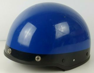 Vintage Bell Toptex Half Helmet Moto Motorcycle Blue Sz 7 1/8 Police Retro Rare
