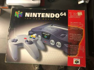 Nintendo 64 N64 Launch Edition Charcoal Grey Console With Styrofoam Rare
