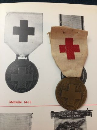 Rare Ww1 French Military Red Cross Medal Assistance To Injured