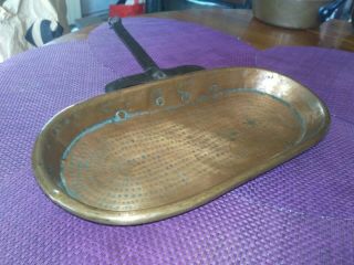 Rare Vintage French Copper Roasting Pan,  Barbecue Dish,  Recovers Juice,  Baking Dish