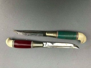 2 X Antique / Vintage Scandinavian Puukko Knifes / Daggers
