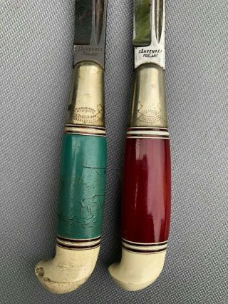 2 x Antique / Vintage Scandinavian Puukko knifes / Daggers 2