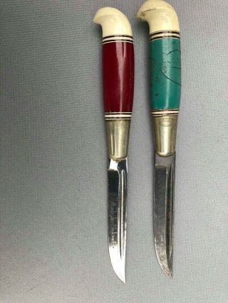 2 x Antique / Vintage Scandinavian Puukko knifes / Daggers 3