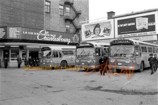 Rare Negative 35mm Of Charlesbourg Bus Company In Quebec City