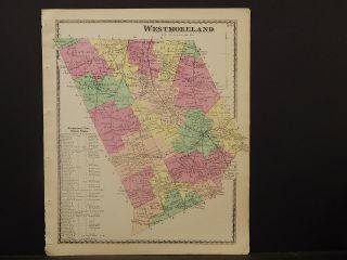 York Oneida County Map 1874 Town Of Westmoreland Z2 68