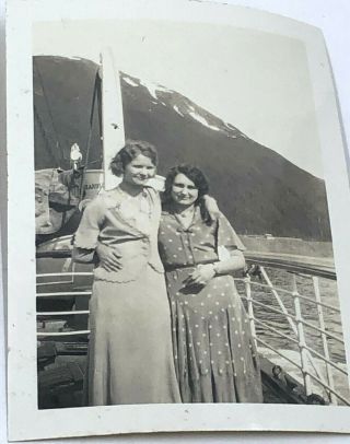 9 Antique 1920’s Photographs Cruise Ship (alaska?) Girlfriends & Staff