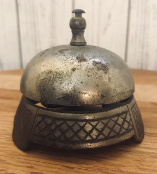 Antique Store Hotel Desk Service Bell Counter Vintage School Bell Cast Metal Art