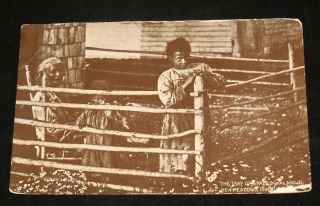 Antique Black Americana Photo Postcard Tray Spades Malago Id Meadows River