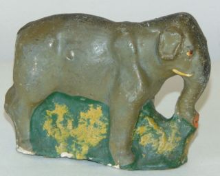 Antique Papier Mache Elephant Hand Painted Candy Container