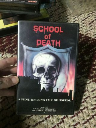 School Of Death Mogul Horror Sov Slasher Vhs Oop Rare Big Box Slip