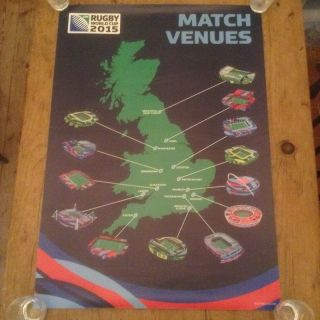 Rugby World Cup 2015 Rare Stadium Poster