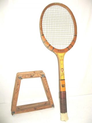 Vintage Wilson Wood Racket Racquet Jack Kramer Cup W/ Brace Tennis Antique Rare
