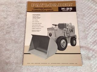 Rare 1960s International Harvester Payloader Tractor H - 25 Dealer Brochure