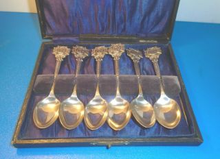 Society Of Miniature Rifles Clubs Set Of Vintage Silverplate Teaspoons,  Boxed