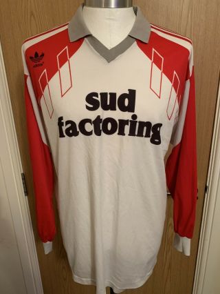Rare Adidas Bari 1990 Long Sleeved Home Football Shirt Jersey Size L