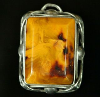 Natural Old Antique 8.  4 G Butterscotch Egg Yolk Baltic Amber Stone Pendant B826