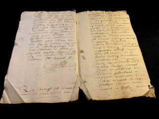Antique Signed Manuscript 1640