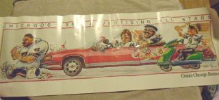 1986 Chicago Bears Advertising All - Stars Poster - Champs Xx - Rare